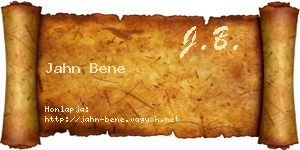 Jahn Bene névjegykártya